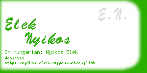 elek nyikos business card